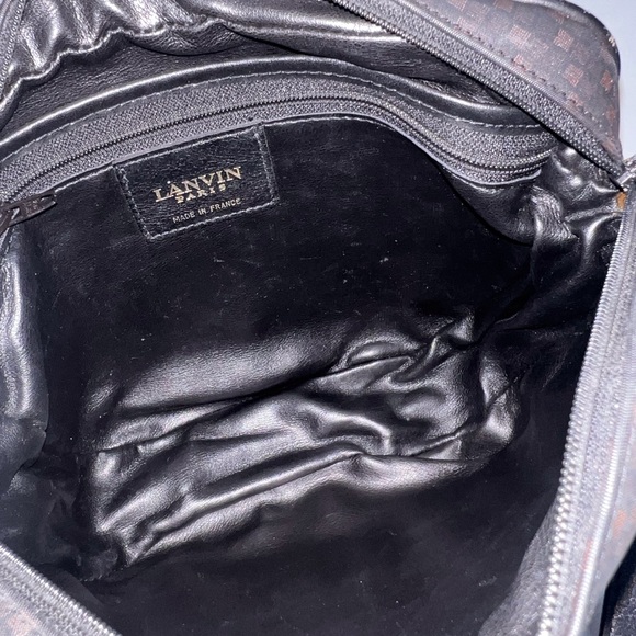LANVIN PARIS Vintage Authentic Dome Black Canvas and Leather Trim Crossbody bag - Picture 14 of 17